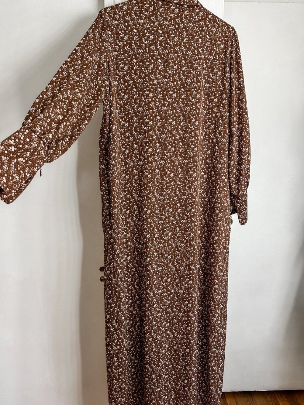 Veiled Collection Brown Floral Button Down Maxi Shirt Dress  - Limited Edition - Picture 14 of 14